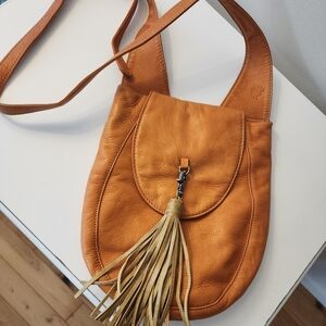 Alla Orange Genuine Leather messenger bag